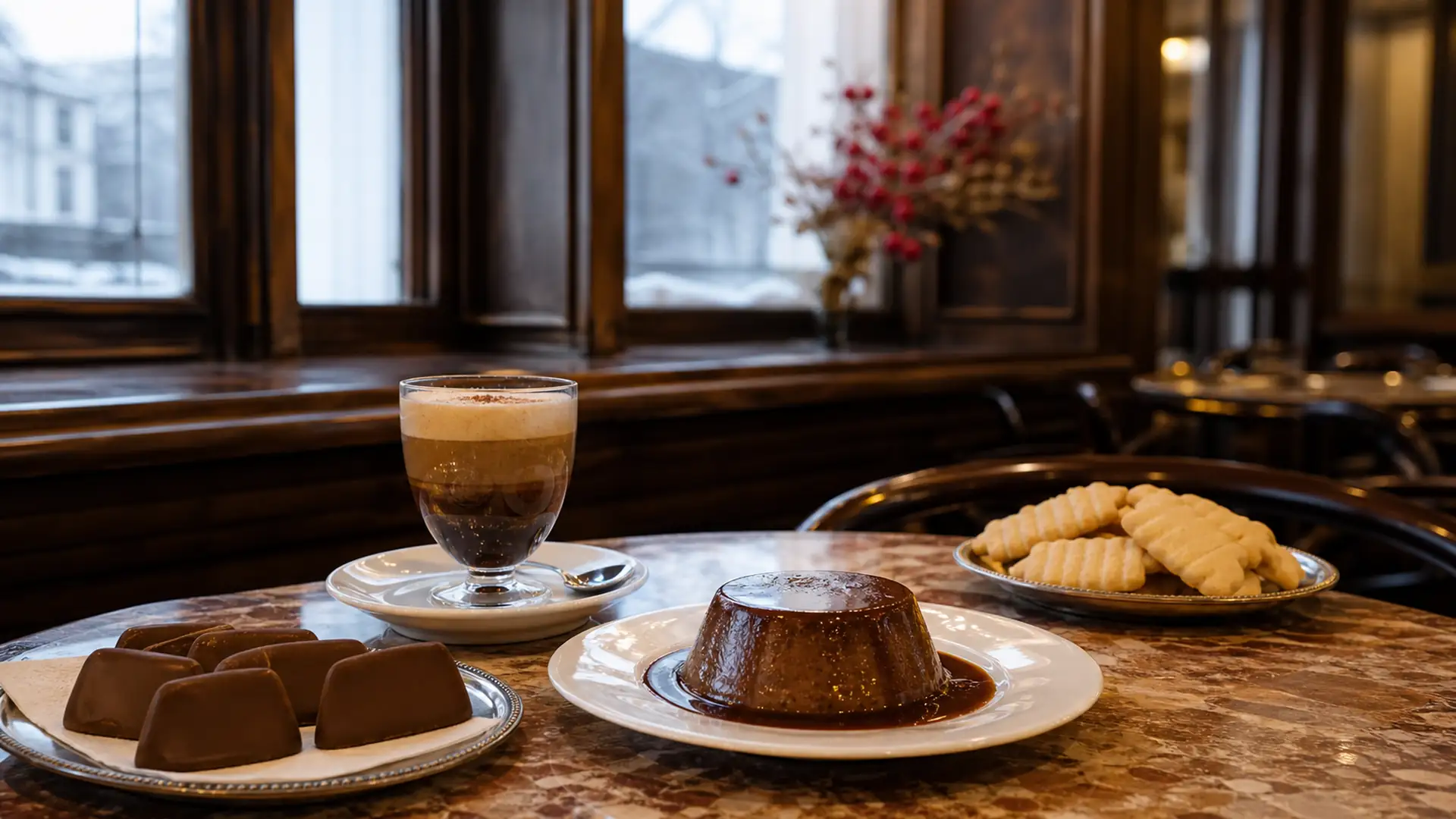 Dolci tipici di Torino: gianduiotto, bicerin, bonet e paste di meliga — fotografia editoriale DOL MAG