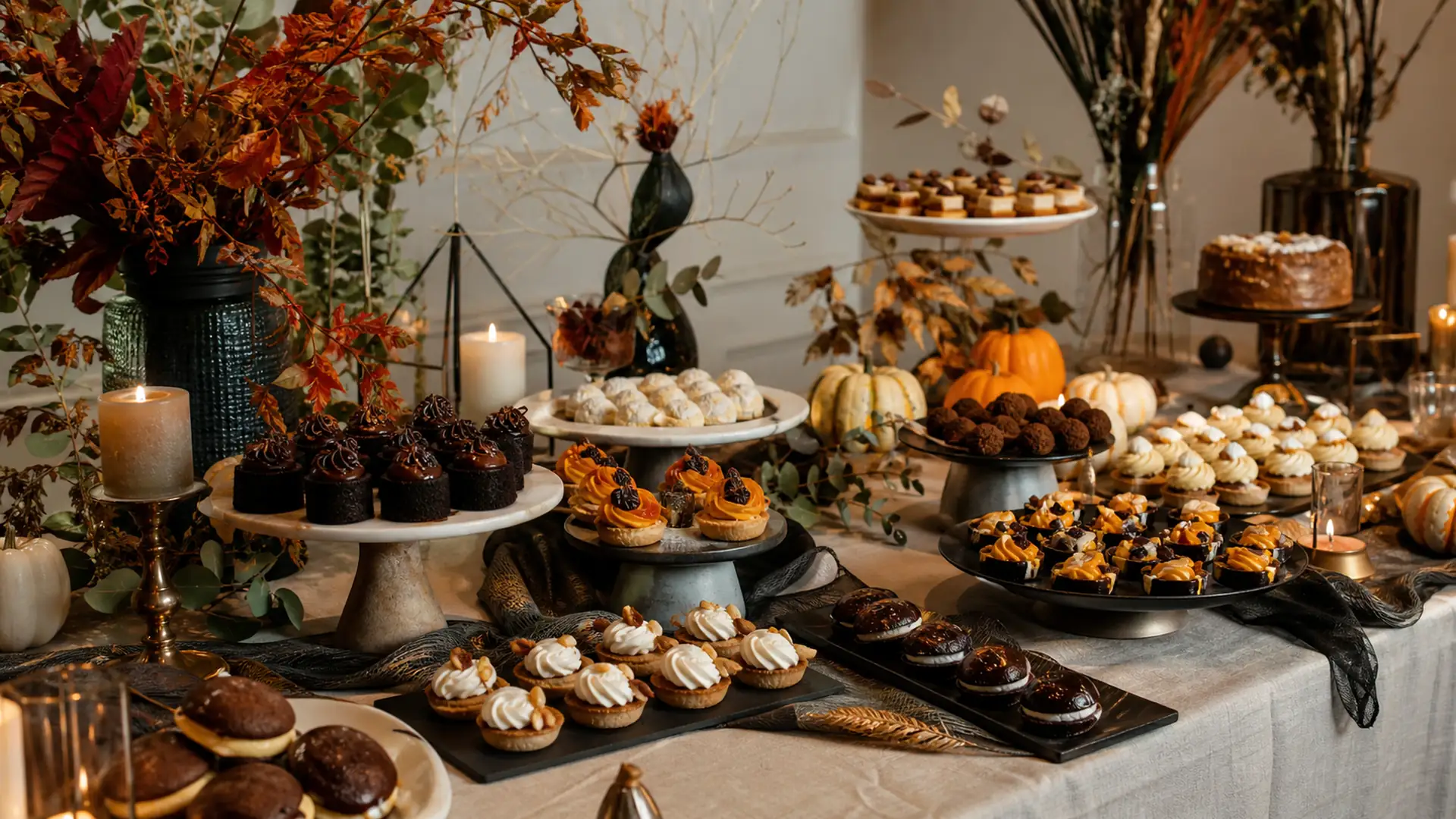 Sweet table di Halloween: quantità, varietà e presentazione — fotografia editoriale DOL MAG