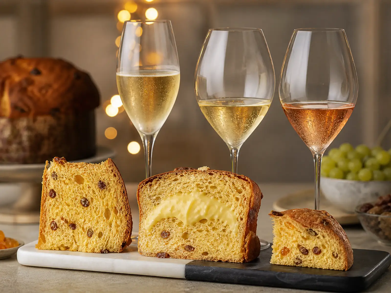 Dettaglio editoriale per l’articolo «Panettone e bollicine: come servirli e abbinarli»