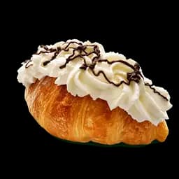 Brioche con panna e filo di cioccolato