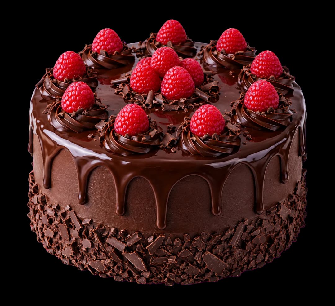 Torta cioccolato e lamponi