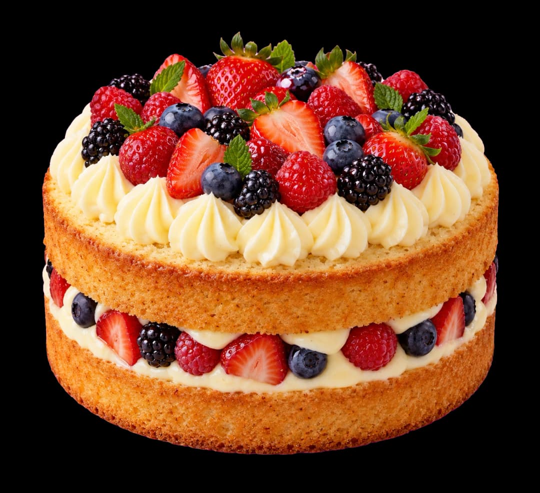 Torta crema e frutti di bosco