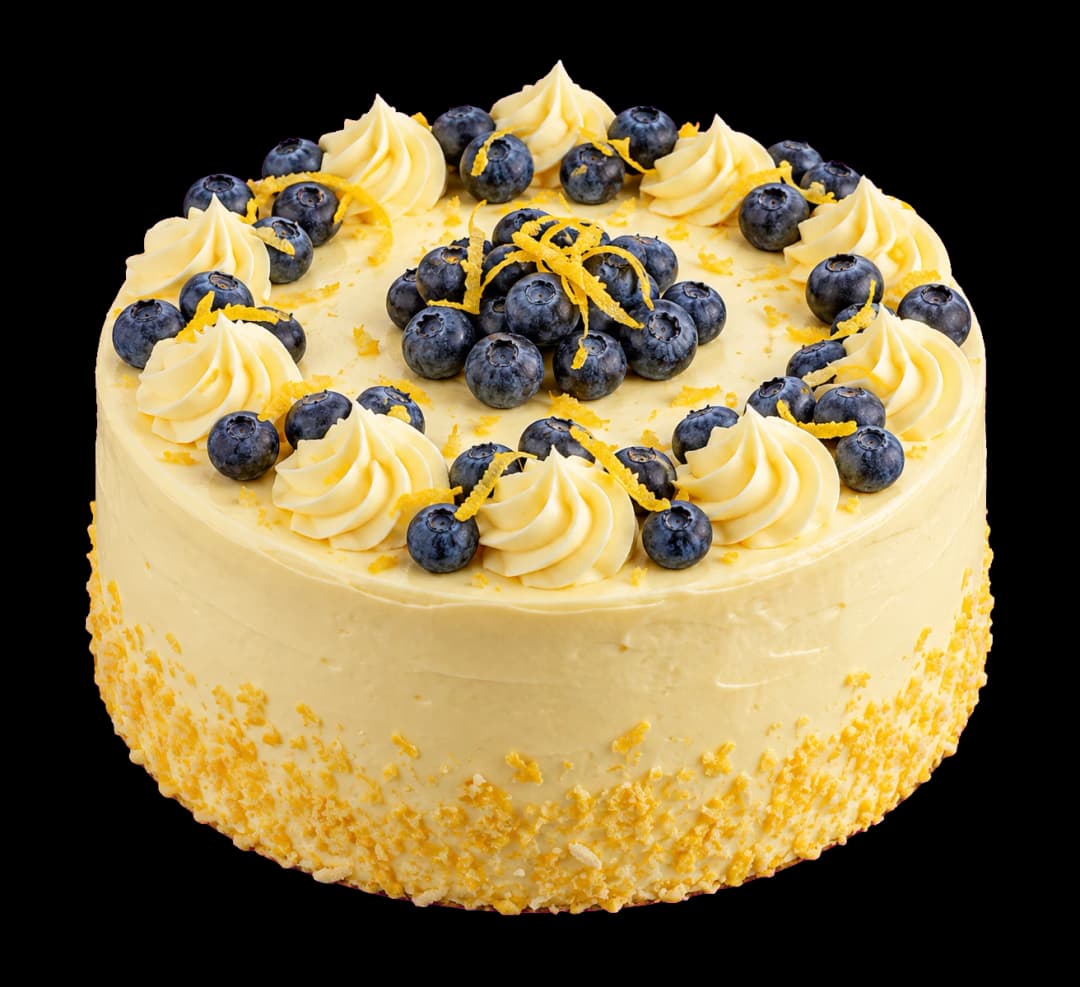 Torta limone e mirtilli